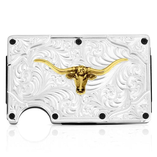 Montana Silversmiths Ironwood Card Case with Longhorn MEN - Accessories - Wallets & Money Clips Montana Silversmiths