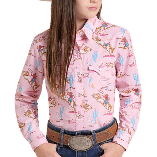 Panhandle Slim Girl's Western Print Pearl Snap Shirt KIDS - Girls - Clothing - Tops - Long Sleeve Tops Panhandle