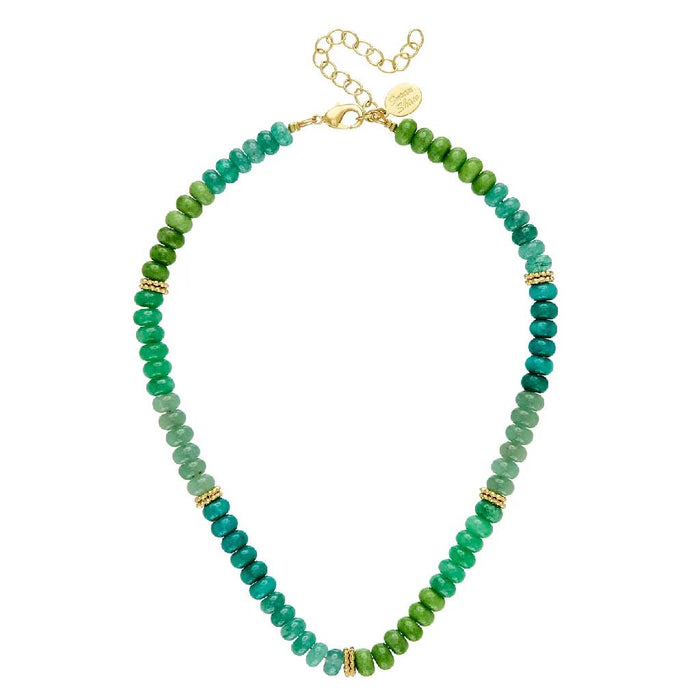 Green Jade and Gold Bead Necklace WOMEN - Accessories - Jewelry - Necklaces Susan Shaw