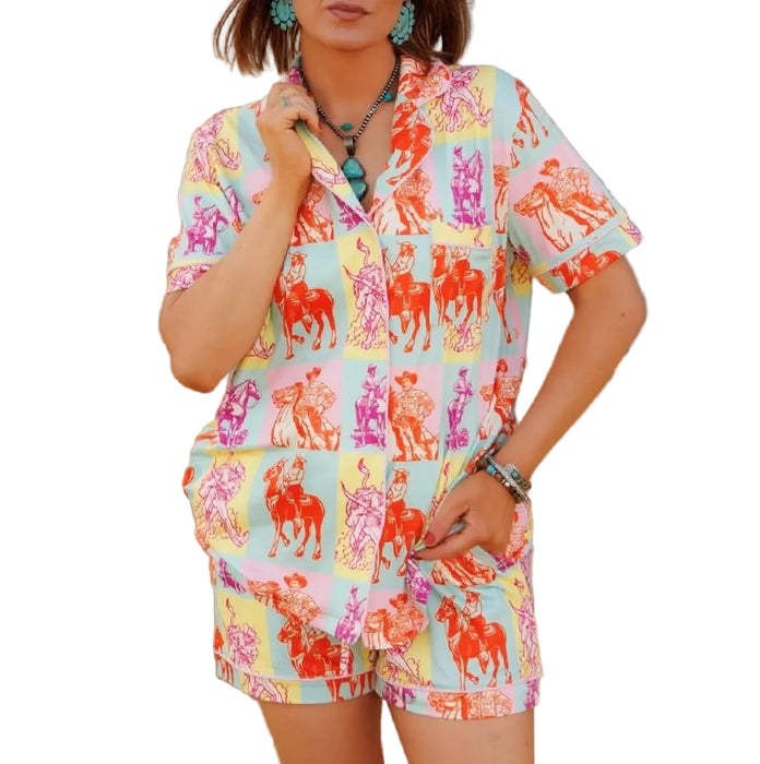Howdy Hanny Pastel Cowboy Pajama Set WOMEN - Clothing - Loungewear Howdy Hanny