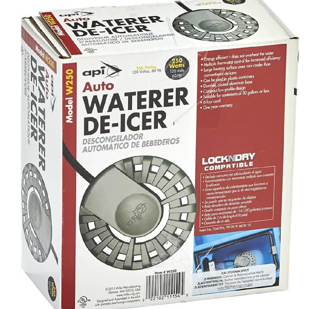 API Auto Waterer De-icer 250 Watts Pets - Feeding & Watering Api
