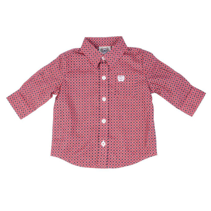 Cinch Baby Boy's Pink Medallion Button Down Shirt