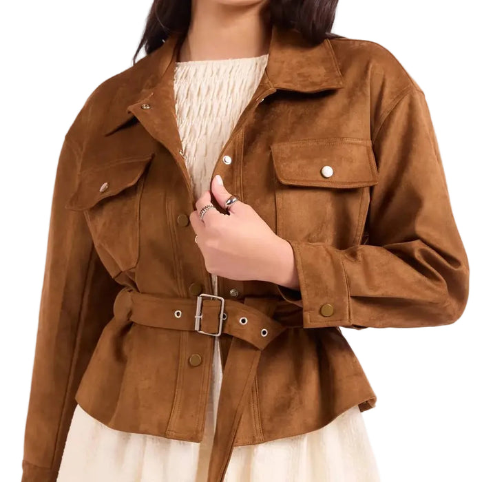 Sadie & Sage Honey Mirage Camel Belted Jacket