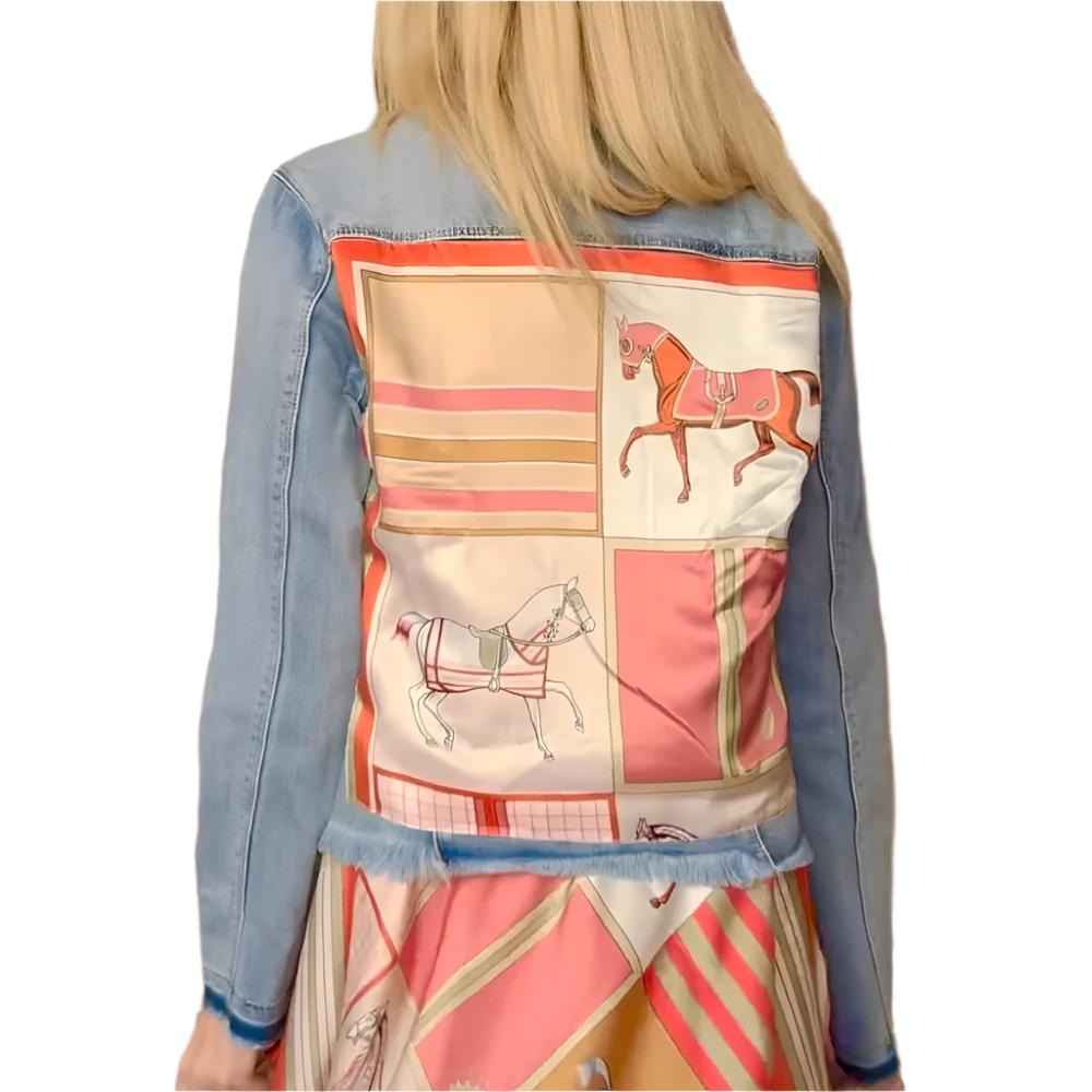 Stacy Bradley Coral Horse Denim Jacket WOMEN - Clothing - Outerwear - Jackets Stacy Bradley Design   