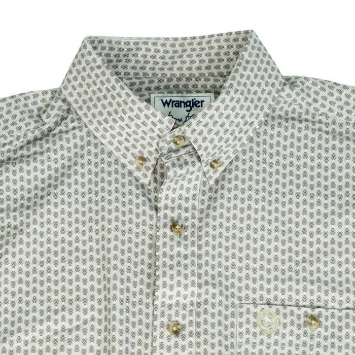Wrangler Men's George Straight Performance Brown Arrows Button Down Shirt