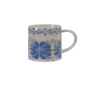 Stoneware Mug with Tile Pattern - 14 oz Home & Gifts - Tabletop + Kitchen - Drinkware + Glassware Creative Co-Op D