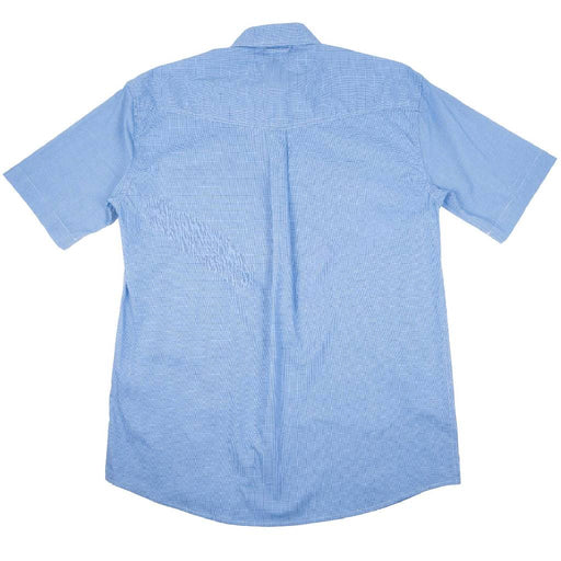 Roper Men's Mini Check Blue Plaid Button Down Western Shirt MEN - Clothing - Shirts - Short Sleeve Roper Apparel & Footwear
