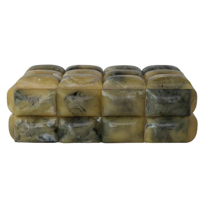 Marble Resin Yellow Studded Box HOME & GIFTS - Home Decor - Decorative Accents Creative Co-Op