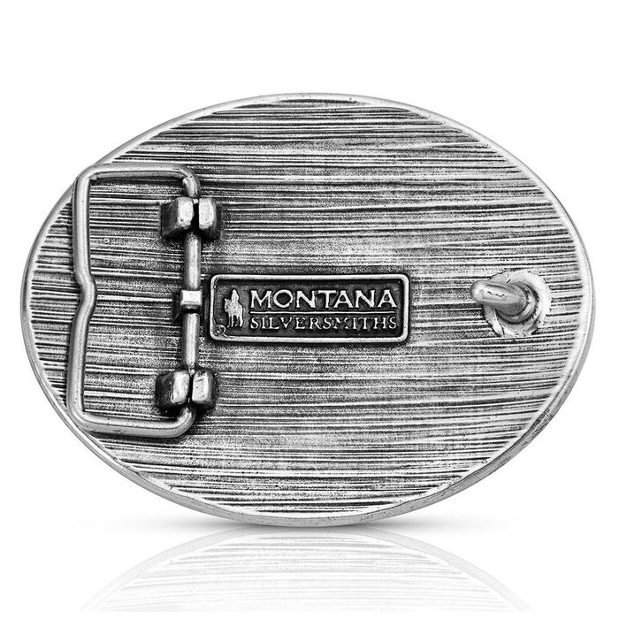 Montana Silversmiths Two Tone Stockyard Belt Buckle ACCESSORIES - Additional Accessories - Buckles Montana Silversmiths