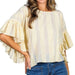 Wild Ruffle Stripe Yellow Top WOMEN - Clothing - Tops - Short Sleeved Vine & Love
