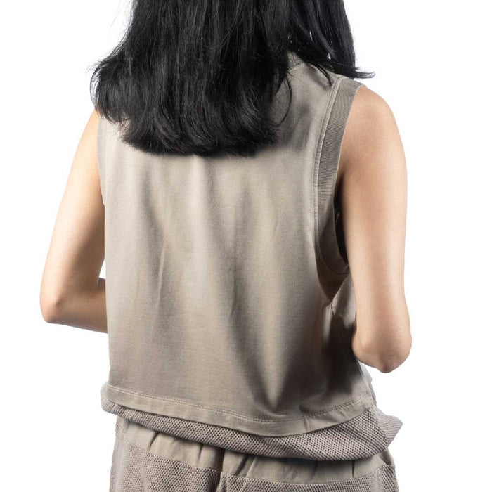 Cotton Modal Mesh Waist Stone Top