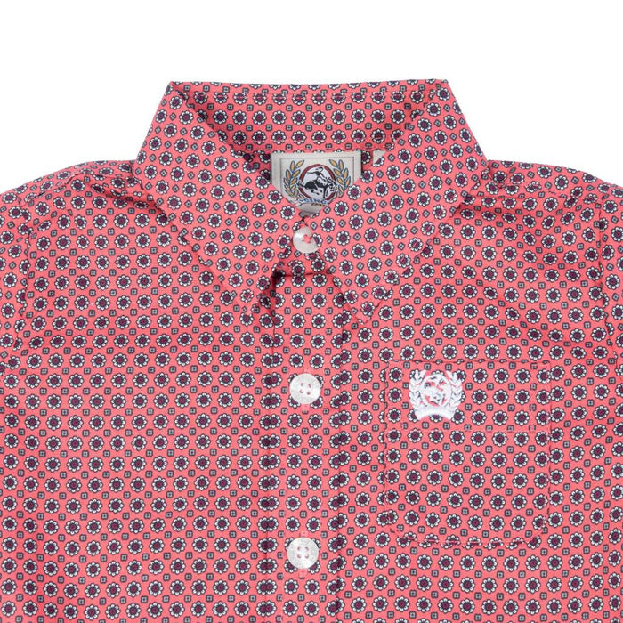 Cinch Baby Boy's Pink Medallion Button Down Shirt