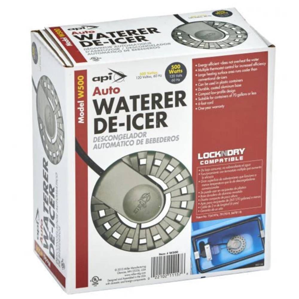 API Auto Waterer De-icer 500 Watts Pets - Feeding & Watering Api
