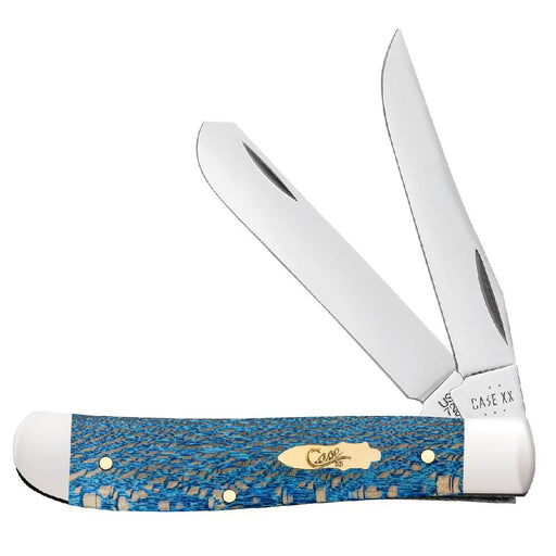 Case Mini Trapper - Smooth Blue Sycamore Wood Knives W.R. Case