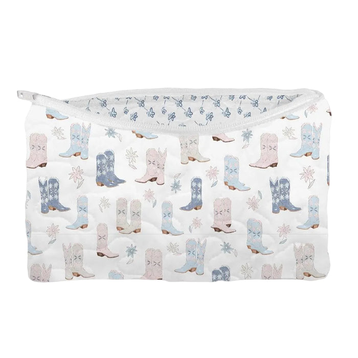 Daisy Boots Patchwork Small Makeup Bag ACCESSORIES - Luggage & Travel - Cosmetic Bags Ida Mae Home
