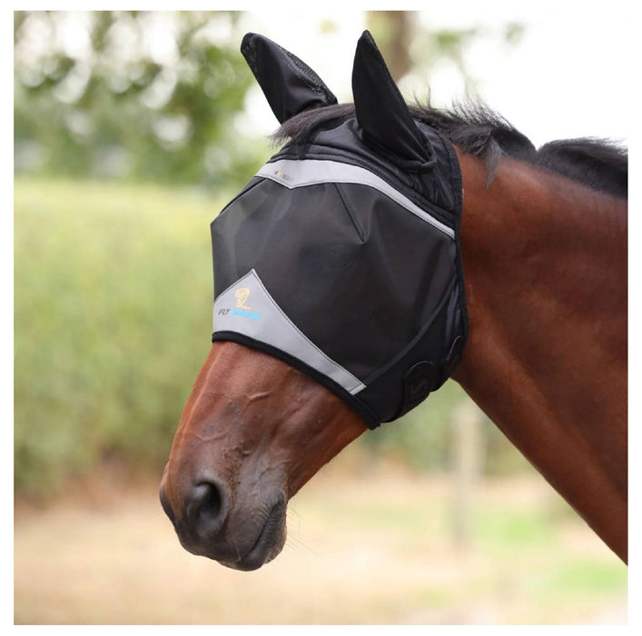Shires FlyGuard Pro Fine Mesh Fly Mask w/Ears & Open Forelock Equine - Fly & Insect Control Shires