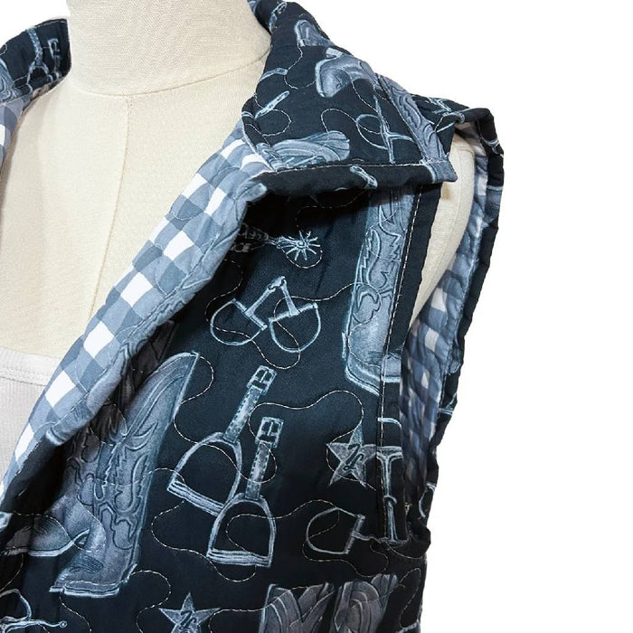 Tony Lama Boot Quilted Blue Cate Vest Blue/Multi