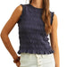Navy Smock Top WOMEN - Clothing - Tops - Sleeveless Miou Muse