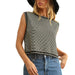 Pinstriped Knit Black Top WOMEN - Clothing - Tops - Sleeveless Miou Muse