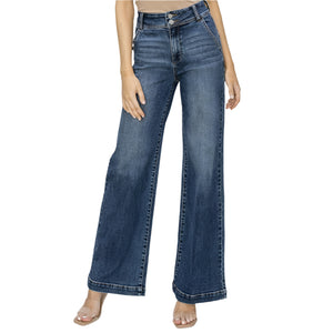 Risen High Rise Wide Leg Double Button Jeans WOMEN - Clothing - Jeans Risen Jeans