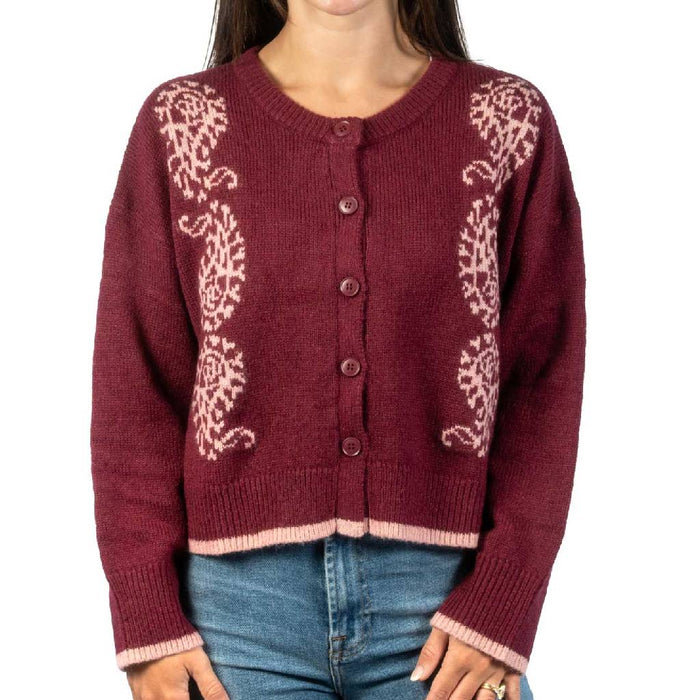 Sandy Crop Plum Cardigan