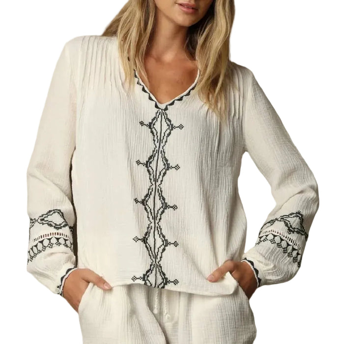 Isabelle Tunic Vintage White Embroidery WOMEN - Clothing - Tops - Long Sleeved Dylan