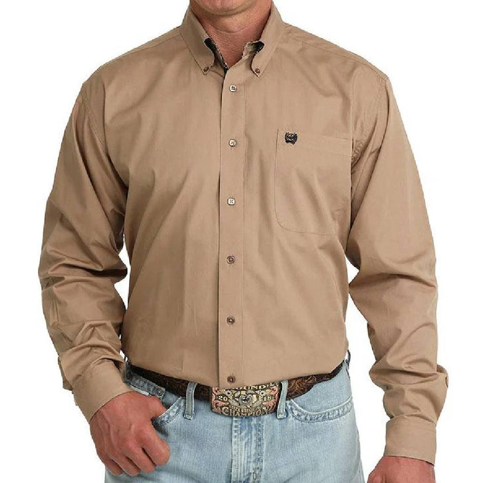 Cinch Men's Solid Khaki Button Down Shirt MEN - Clothing - Shirts - Long Sleeve Cinch