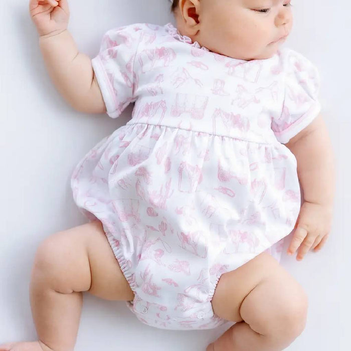 Magnolia Baby Girl's Pink Wild West Toile Bubble