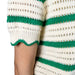 Vine & Love Scalloped Edge Stripe Green Sweater Top WOMEN - Clothing - Tops - Short Sleeved Vine & Love
