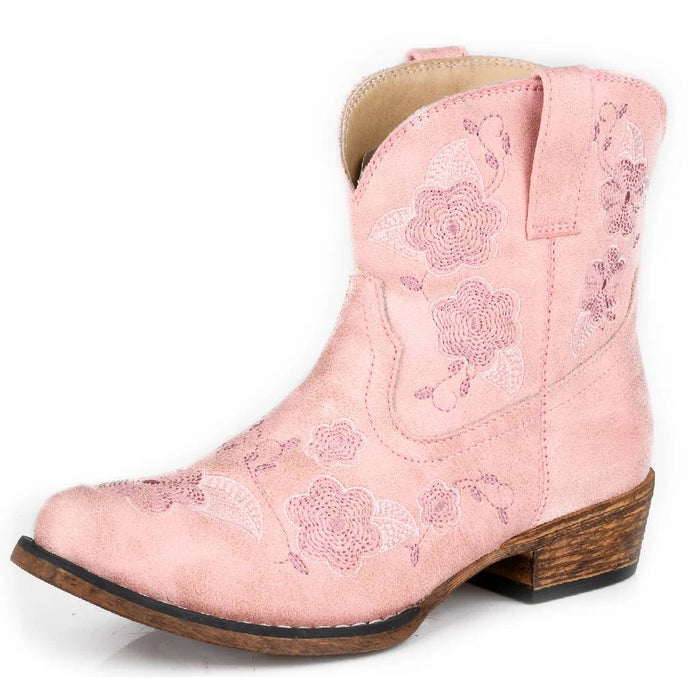 Roper Girl's Vintage Light Pink Faux Leather Blossom Boot KIDS - Footwear - Boots Roper Apparel & Footwear
