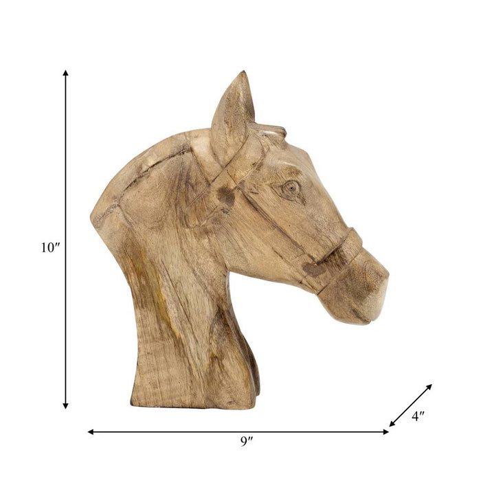 Sagebrook Home Brown Wood Horse Head HOME & GIFTS - Home Decor - Decorative Accents Sagebrook Home