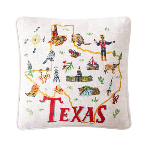 Texas Embroidered Pillow HOME & GIFTS - Home Decor - Decorative Pillows Peking Handicraft