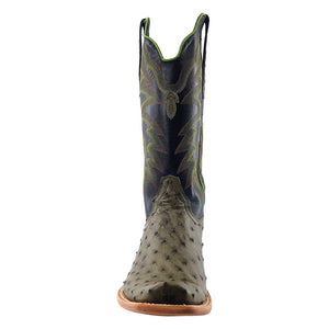 R Watson Men's Forest Green Full Quill Ostrich Boot MEN - Footwear - Exotic Western Boots R Watson   