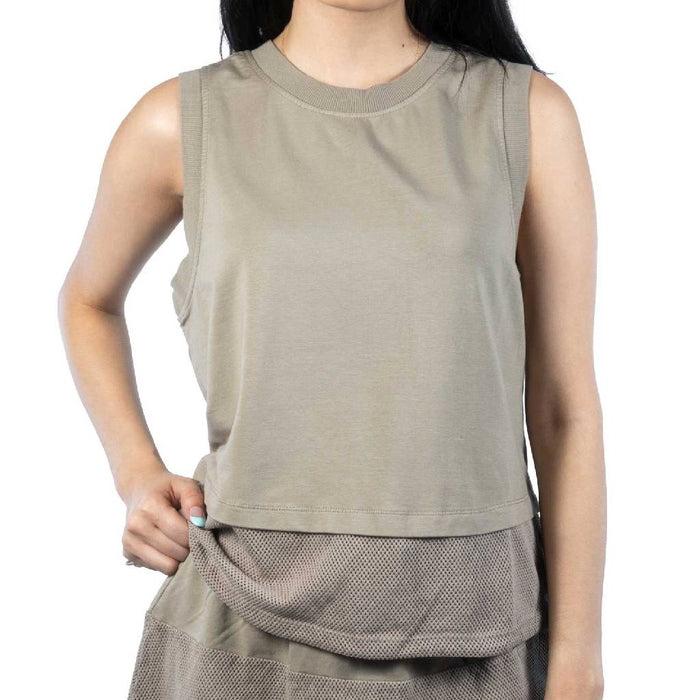 Cotton Modal Mesh Waist Stone Top