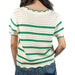 Vine & Love Scalloped Edge Stripe Green Sweater Top WOMEN - Clothing - Tops - Short Sleeved Vine & Love