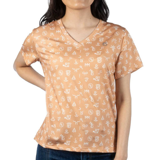 Panhandle Slim Women's Cattle Brand Printed Performance Mustard Tee WOMEN - Clothing - Tops - Short Sleeved Panhandle