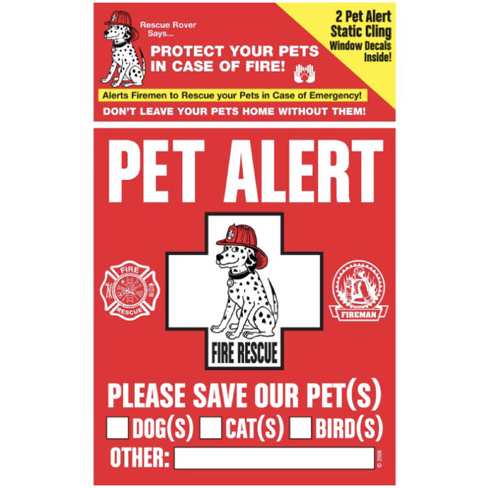 Pet Alert Window Decal
