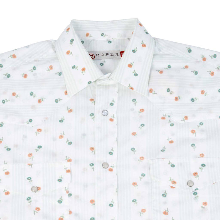 Roper Men's Cream Floral Pearl Snap Western Shirt MEN - Clothing - Shirts - Short Sleeve Roper Apparel & Footwear