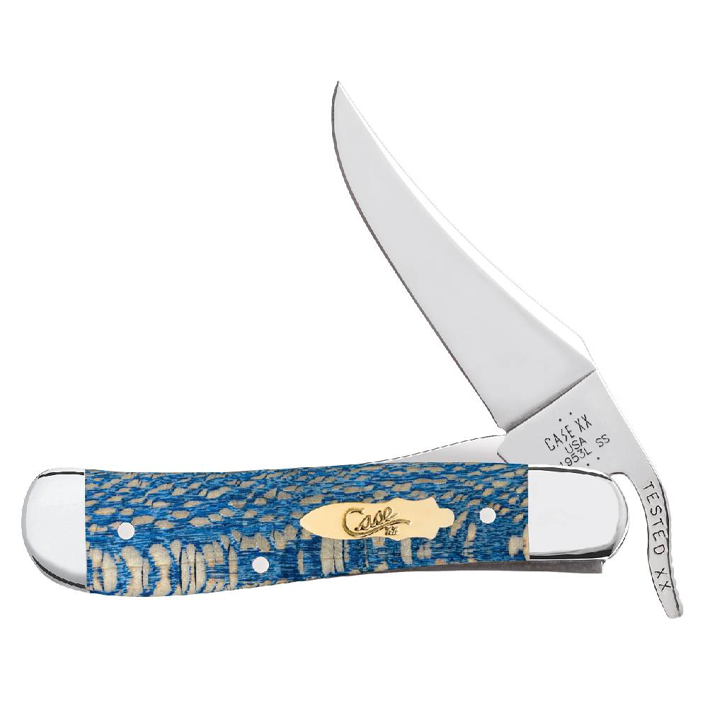 Case Russlock - Smooth Blue Sycamore Wood Knives - Knives W.R. Case