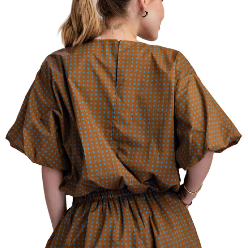 Bubble Brown Dot Crop Top WOMEN - Clothing - Tops - Short Sleeved Glam
