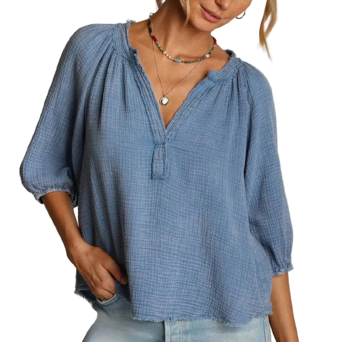 Dylan Vintage Blue Jolie Top w/ Fringe