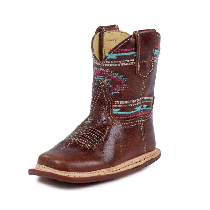 Roper Cowbabies Waxy Brown Leather Square Toe Boot KIDS - Footwear - Boots Roper Apparel & Footwear