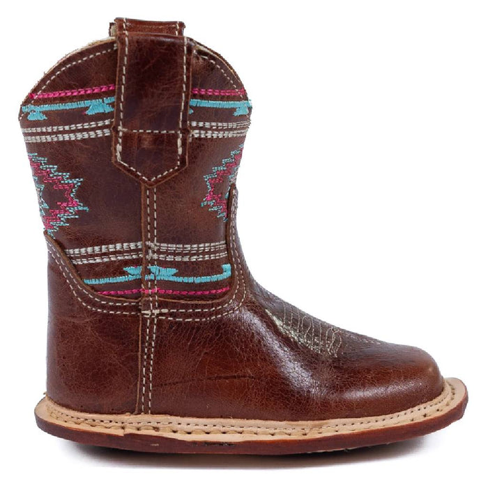 Roper Cowbabies Waxy Brown Leather Square Toe Boot KIDS - Footwear - Boots Roper Apparel & Footwear