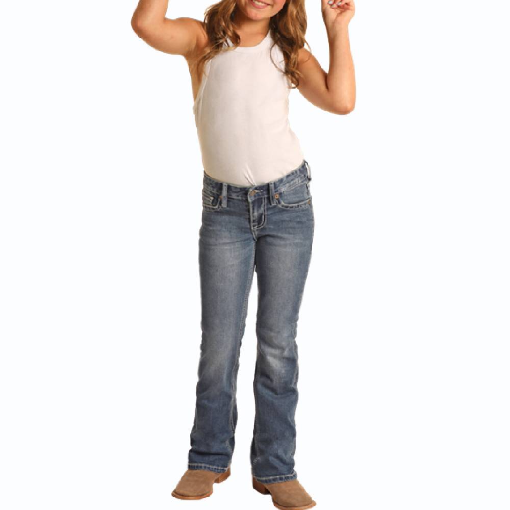 Panhandle Slim® Women's Junior Mid Rise Boot Cut Stretch Denim