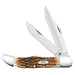 Case Folding Hunter w/Sheath - Amber Bone Peach Seed Jig Knives W.R. Case