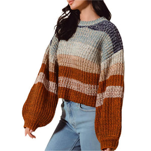 Striped Cropped Sweater WOMEN - Clothing - Sweaters & Cardigans So Me   