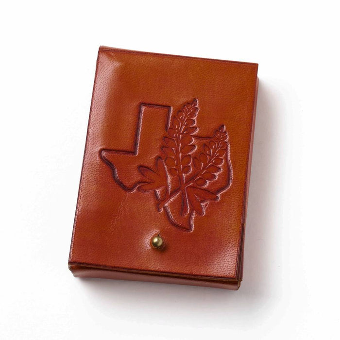 Texas Bluebonnet Leather Playing Cards