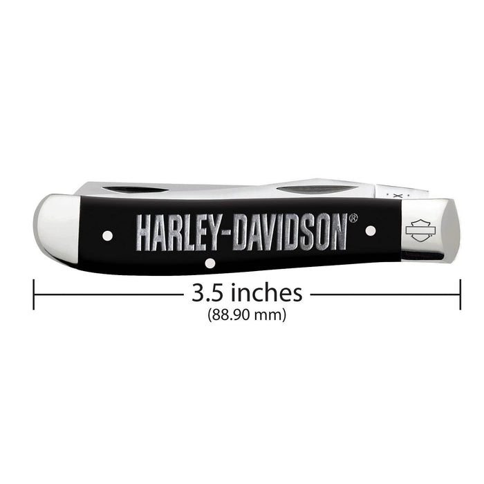 Case Harley-Davidson Mini Trapper Embellished Black Synthetic Knives W.R. Case