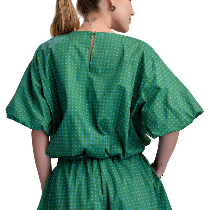 Bubble Kelly Green Dot Crop Top