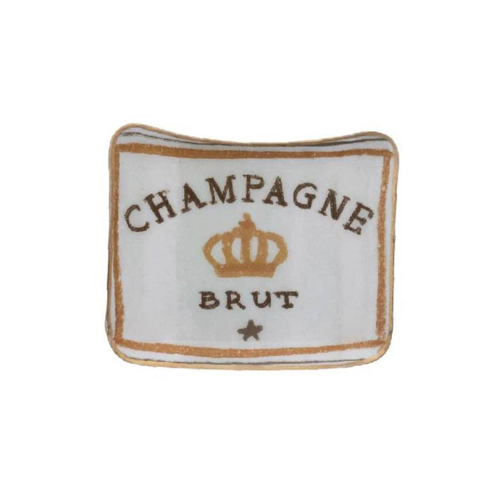 Enameled Metal Tray With Gold Edge Home & Gifts - Home Decor - Decorative Accents Creative Co-Op Brut Champagne White